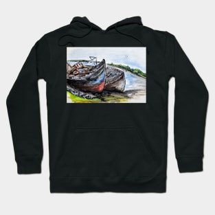 Wrecked River Boats Hoodie
